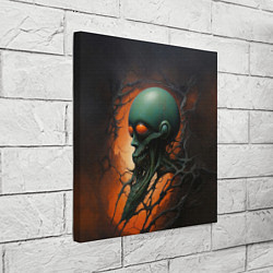 Холст квадратный Страшный инопланетянин, цвет: 3D-принт — фото 2