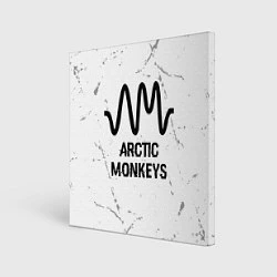 Холст квадратный Arctic Monkeys glitch на светлом фоне, цвет: 3D-принт