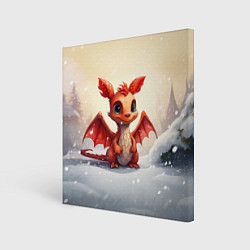 Холст квадратный Новогодний дракон 2024, цвет: 3D-принт