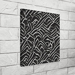 Холст квадратный Абстракция черное серебро, цвет: 3D-принт — фото 2