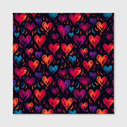 Холст квадратный Паттерн с сердцами, цвет: 3D-принт — фото 2