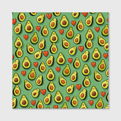 Холст квадратный Авокадо и сердечки, цвет: 3D-принт — фото 2
