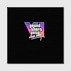 Холст квадратный Gta 6 vice city logo, цвет: 3D-принт — фото 2