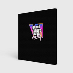 Холст квадратный Gta 6 vice city logo, цвет: 3D-принт