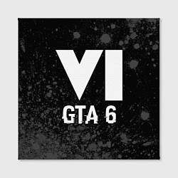 Холст квадратный GTA 6 glitch на темном фоне, цвет: 3D-принт — фото 2