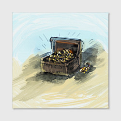 Холст квадратный Сундук с сокровищами, цвет: 3D-принт — фото 2