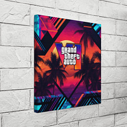 Холст квадратный GTA 6 аbstract logo, цвет: 3D-принт — фото 2