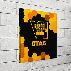 Холст квадратный GTA6 - gold gradient, цвет: 3D-принт — фото 2