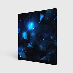 Холст квадратный Синяя геометрическая абстракция, цвет: 3D-принт