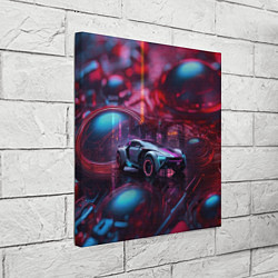 Холст квадратный Кибернетический спорткар, цвет: 3D-принт — фото 2