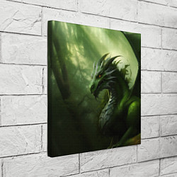 Холст квадратный Зеленый лесной дракон символ 2024 года, цвет: 3D-принт — фото 2