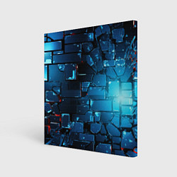 Холст квадратный Синие абстрактные плиты, цвет: 3D-принт