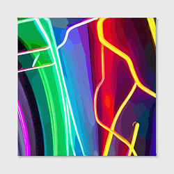 Холст квадратный Абстрактные цветные полосы - композиция, цвет: 3D-принт — фото 2