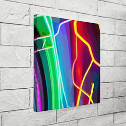 Холст квадратный Абстрактные цветные полосы - композиция, цвет: 3D-принт — фото 2