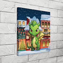 Холст квадратный Дракон новогодняя ночь, цвет: 3D-принт — фото 2