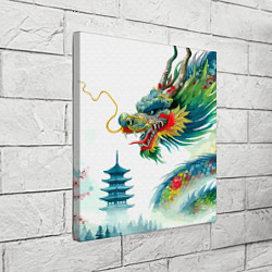 Холст квадратный Japanese watercolor dragon - art, цвет: 3D-принт — фото 2