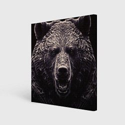 Холст квадратный Бронзовый медведь, цвет: 3D-принт