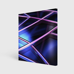 Холст квадратный Фиолетовая геометрическая абстракция, цвет: 3D-принт