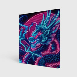 Холст квадратный Свирепый японский дракон - ирезуми, цвет: 3D-принт