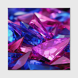 Холст квадратный Розовые и синие битые стекла, цвет: 3D-принт — фото 2