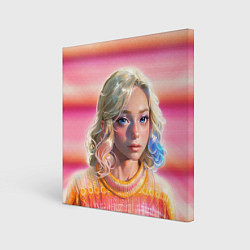 Холст квадратный Энид Синклер - арт и текстура розового свитера, цвет: 3D-принт