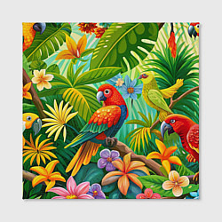 Холст квадратный Попугаи - экзотические птицы, цвет: 3D-принт — фото 2