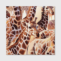 Холст квадратный Жирафы - африканский паттерн, цвет: 3D-принт — фото 2