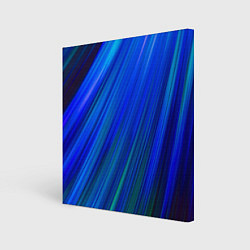 Холст квадратный Неоновые синии линии, цвет: 3D-принт
