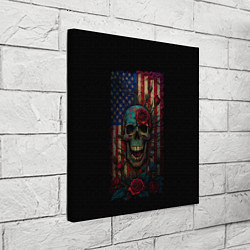 Холст квадратный Skull - USA, цвет: 3D-принт — фото 2