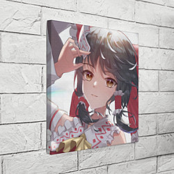 Холст квадратный Touhou Project Рейму улыбка, цвет: 3D-принт — фото 2