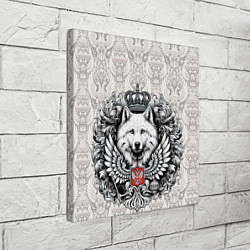 Холст квадратный Волк белый герб России, цвет: 3D-принт — фото 2