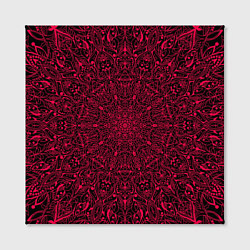 Холст квадратный Мандала чёрно-розовый, цвет: 3D-принт — фото 2