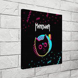Холст квадратный Manowar - rock star cat, цвет: 3D-принт — фото 2