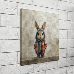 Холст квадратный Кролик в пальто, цвет: 3D-принт — фото 2