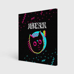 Холст квадратный Maneskin - rock star cat, цвет: 3D-принт