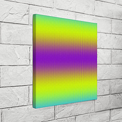 Холст квадратный Неоновые салатовые и фиолетовые полосы, цвет: 3D-принт — фото 2