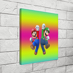Холст квадратный Братья Марио, цвет: 3D-принт — фото 2