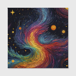 Холст квадратный Звездный вихрь абстрактная живопись, цвет: 3D-принт — фото 2