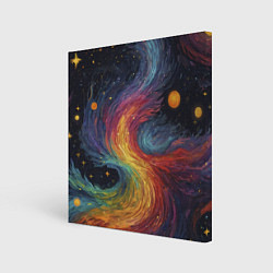 Холст квадратный Звездный вихрь абстрактная живопись, цвет: 3D-принт