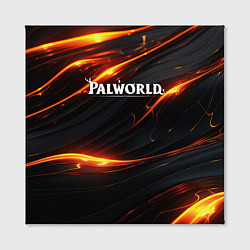 Холст квадратный Palworld логотип янтарные волны, цвет: 3D-принт — фото 2