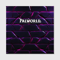 Холст квадратный Palworld логотип фиолетовые яркие плиты, цвет: 3D-принт — фото 2