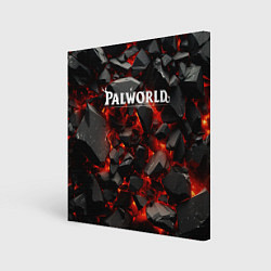 Холст квадратный Palworld логотип взрыв объемных камней, цвет: 3D-принт