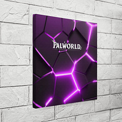 Холст квадратный Palworld логотип разлом фиолетовых плит, цвет: 3D-принт — фото 2
