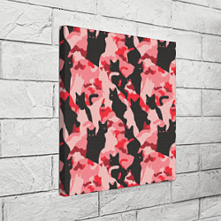 Холст квадратный Розовый камуфляж из котов, цвет: 3D-принт — фото 2