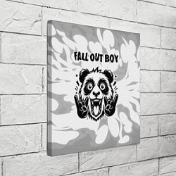 Холст квадратный Fall Out Boy рок панда на светлом фоне, цвет: 3D-принт — фото 2