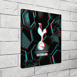 Холст квадратный Tottenham FC в стиле glitch на темном фоне, цвет: 3D-принт — фото 2