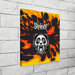 Холст квадратный Slipknot рок панда и огонь, цвет: 3D-принт — фото 2