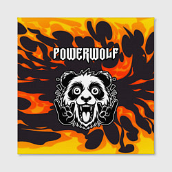Холст квадратный Powerwolf рок панда и огонь, цвет: 3D-принт — фото 2