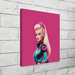 Холст квадратный Кукла Барби - киберпанк, цвет: 3D-принт — фото 2