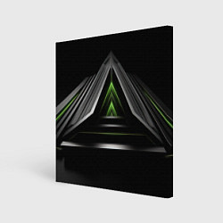 Холст квадратный Black green abstract nvidia style, цвет: 3D-принт